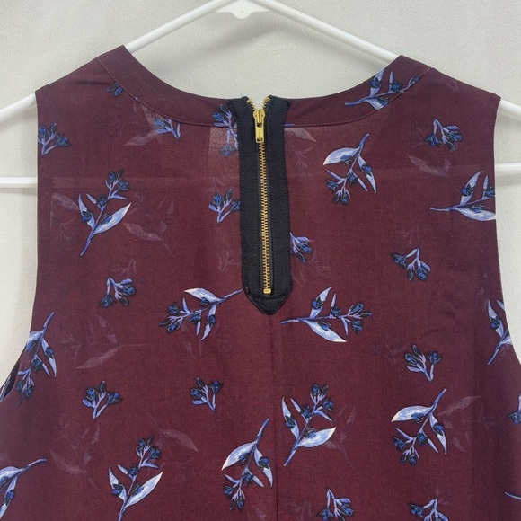 Cabi Women’s Small burgundy professional office tank top floral print blouse - Picture 5 of 10